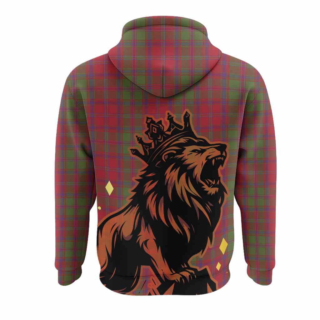 Stewart (Stuart) of Appin Tartan Family Crest Hoodie Crowned Lion Roaring