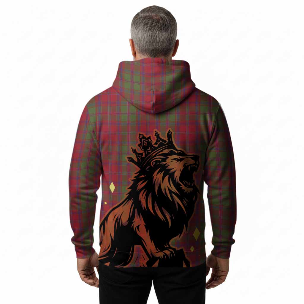 Stewart (Stuart) of Appin Tartan Family Crest Hoodie Crowned Lion Roaring