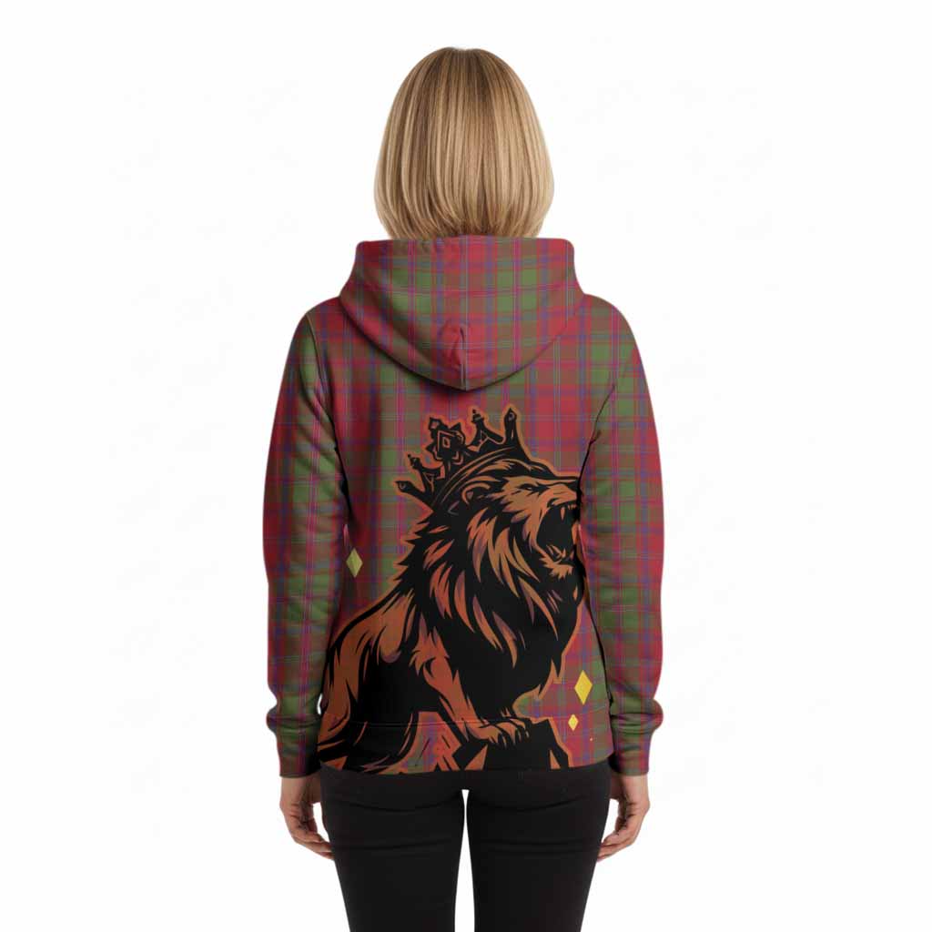 Stewart (Stuart) of Appin Tartan Family Crest Hoodie Crowned Lion Roaring