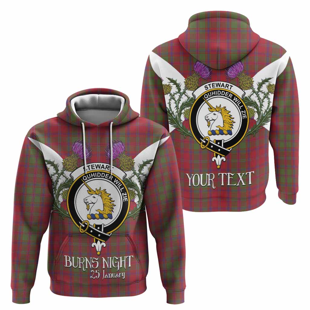 Stewart (Stuart) of Appin Tartan Family Crest Hoodie Scottish Burns Night Thistle Floral