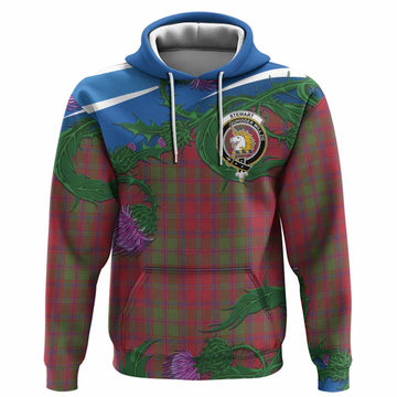 Stewart (Stuart) of Appin Tartan Family Crest Hoodie Thistle in Minimalism
