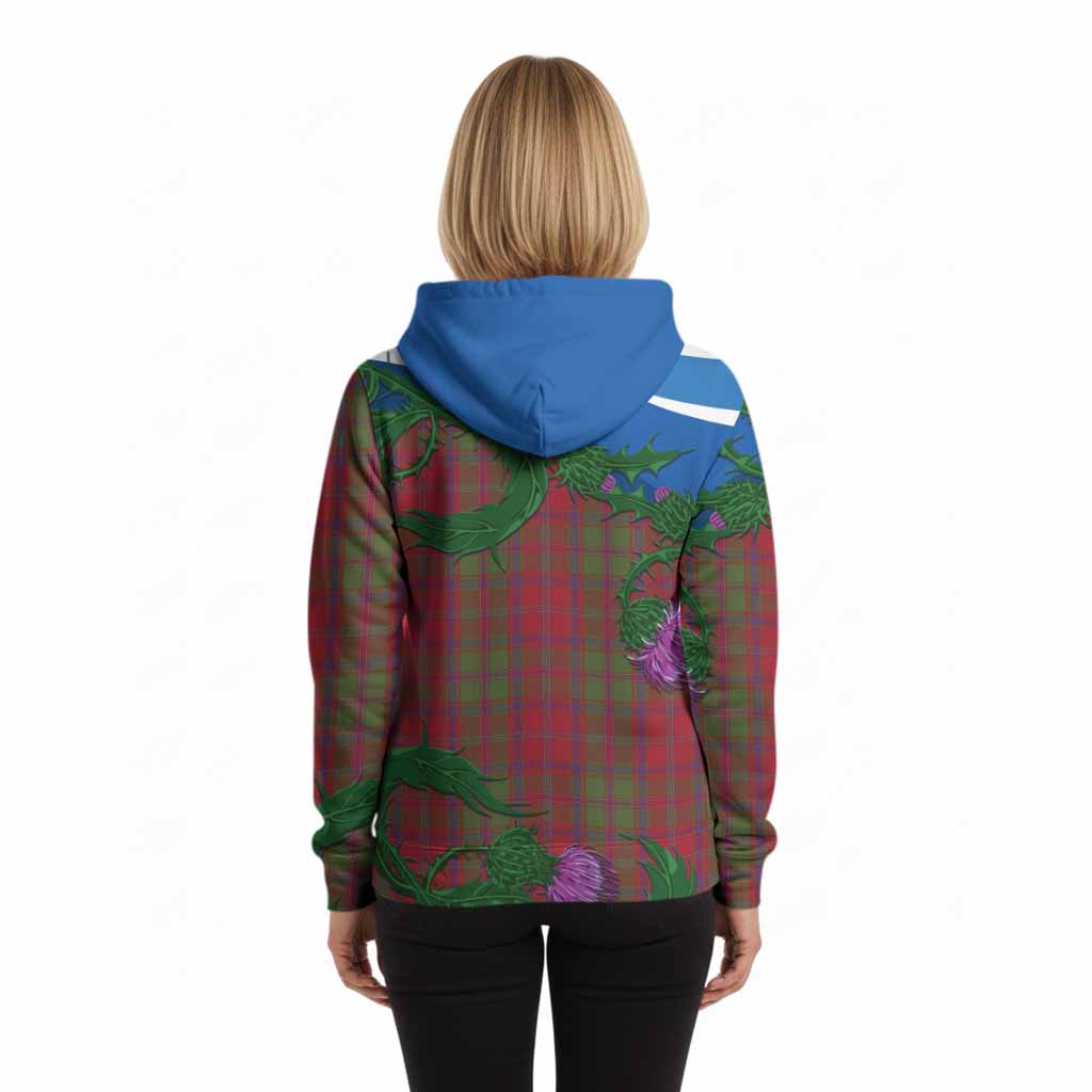 Stewart (Stuart) of Appin Tartan Family Crest Hoodie Thistle in Minimalism