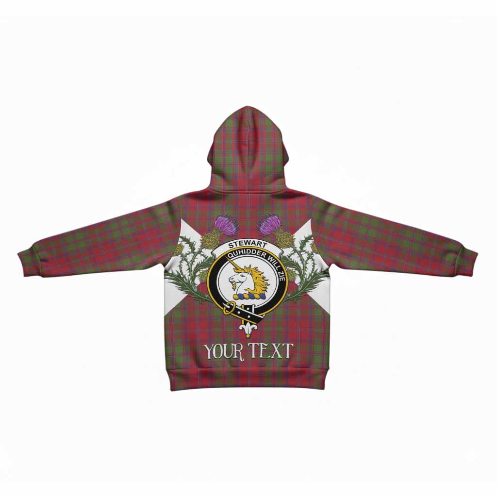 Stewart (Stuart) of Appin Tartan Family Crest Kid Hoodie Scottish Burns Night Thistle Floral