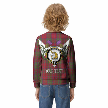 Stewart (Stuart) of Appin Tartan Family Crest Kid Knitted Sweatshirt Scottish Burns Night Thistle Floral