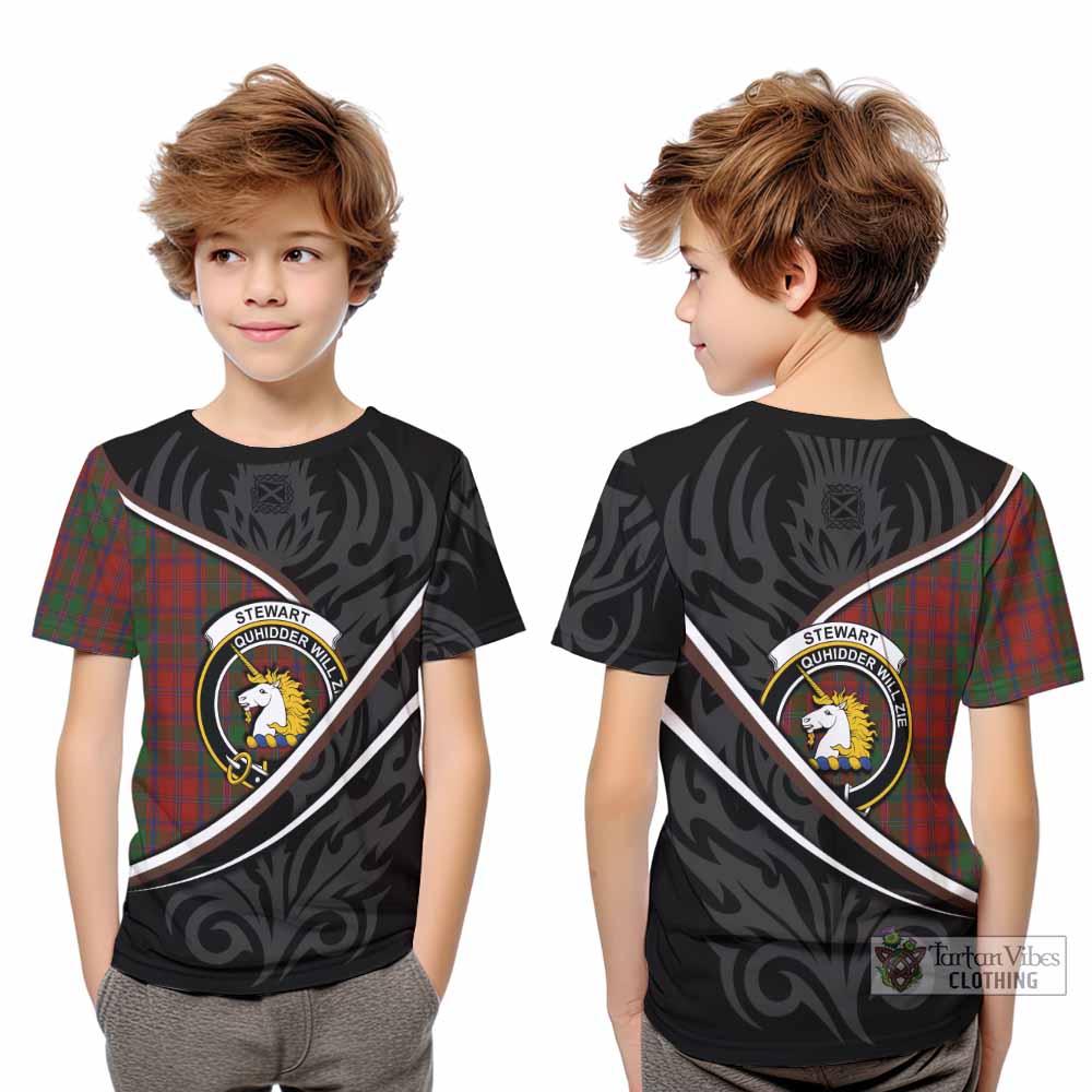 Stewart (Stuart) of Appin Tartan Family Crest Kid T-shirt Celtic Scottish Thistle Floral - Tartan Vibes Clothing