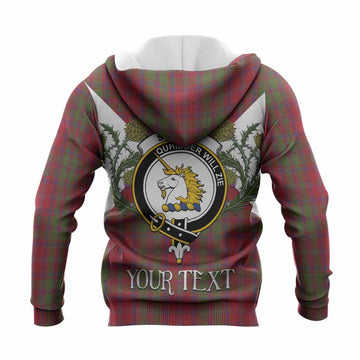 Stewart (Stuart) of Appin Tartan Family Crest Knitted Hoodie Scottish Burns Night Thistle Floral