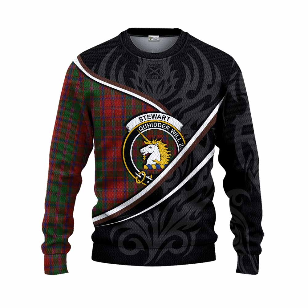 Stewart (Stuart) of Appin Tartan Family Crest Knitted Sweater Celtic Scottish Thistle Floral - Tartan Vibes Clothing