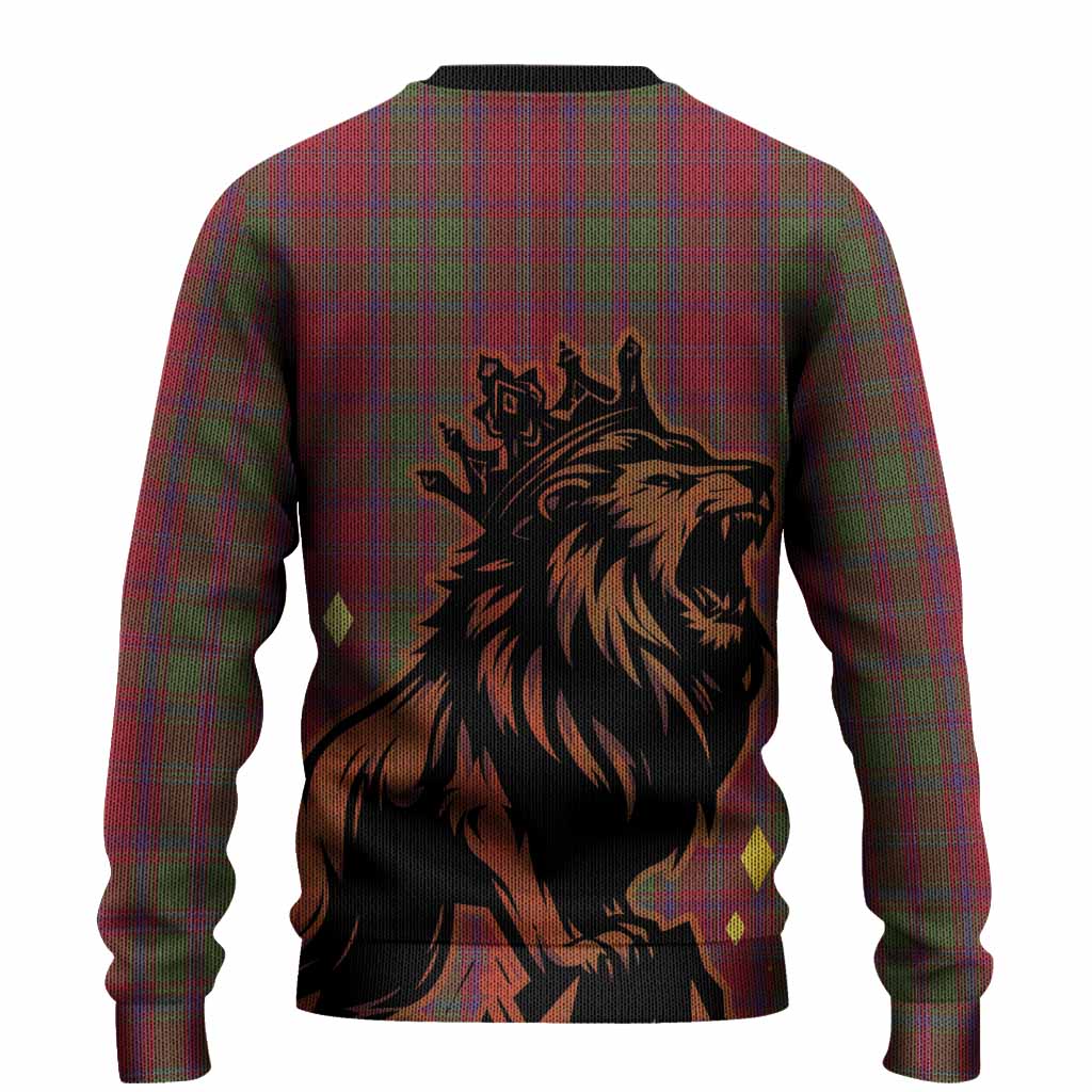 Stewart (Stuart) of Appin Tartan Family Crest Knitted Sweater Crowned Lion Roaring