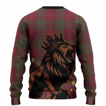 Stewart (Stuart) of Appin Tartan Family Crest Knitted Sweater Crowned Lion Roaring