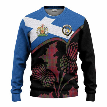 Stewart (Stuart) of Appin Tartan Family Crest Knitted Sweater Scotland Thistle Floral Flag Style