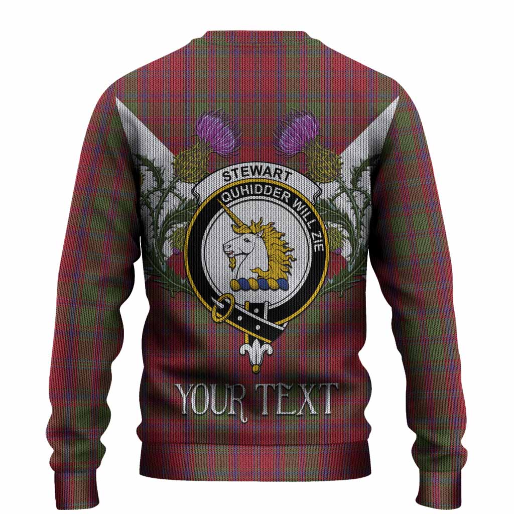 Stewart (Stuart) of Appin Tartan Family Crest Knitted Sweater Scottish Burns Night Thistle Floral