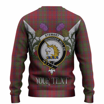 Stewart (Stuart) of Appin Tartan Family Crest Knitted Sweater Scottish Burns Night Thistle Floral