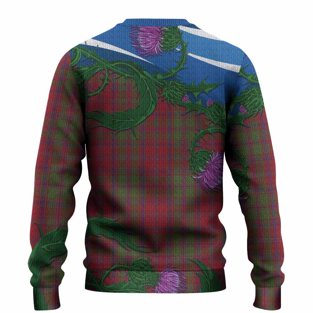 Stewart (Stuart) of Appin Tartan Family Crest Knitted Sweater Thistle in Minimalism