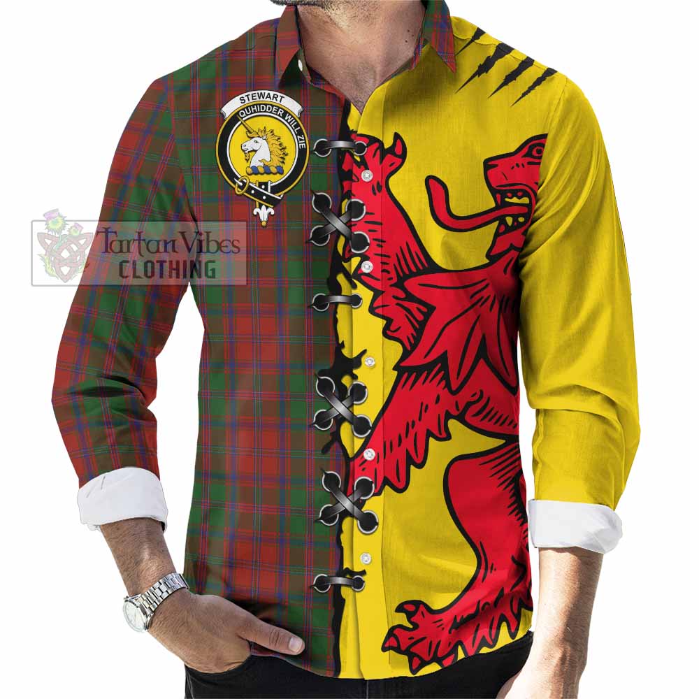 Stewart (Stuart) of Appin Tartan Family Crest Long Sleeve Button Shirts Lion Rampant Honor - Tartan Vibes Clothing