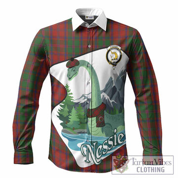 Stewart (Stuart) of Appin Tartan Family Crest Long Sleeve Button Shirts Nessie Scottish Loch Ness Monster