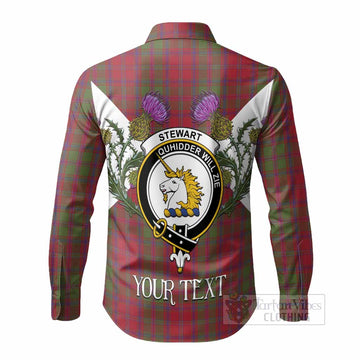 Stewart (Stuart) of Appin Tartan Family Crest Long Sleeve Button Shirts Scottish Burns Night Thistle Floral