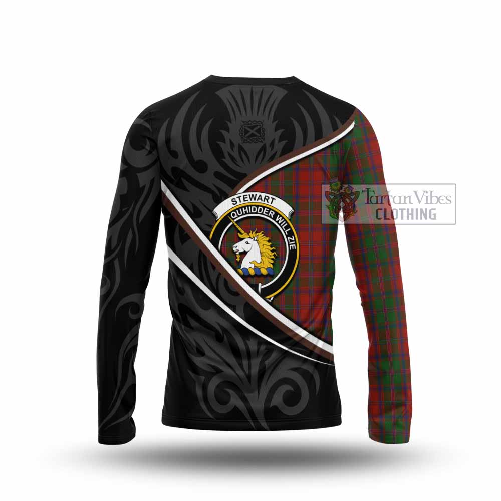 Stewart (Stuart) of Appin Tartan Family Crest Long Sleeve T-Shirt Celtic Scottish Thistle Floral - Tartan Vibes Clothing