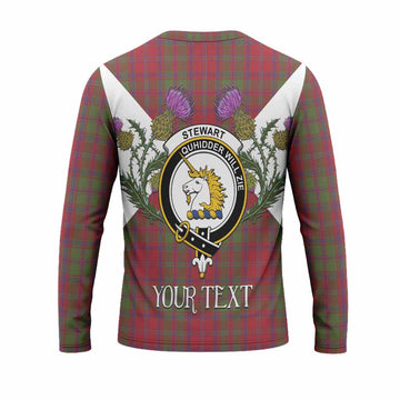Stewart (Stuart) of Appin Tartan Family Crest Long Sleeve T-Shirt Scottish Burns Night Thistle Floral