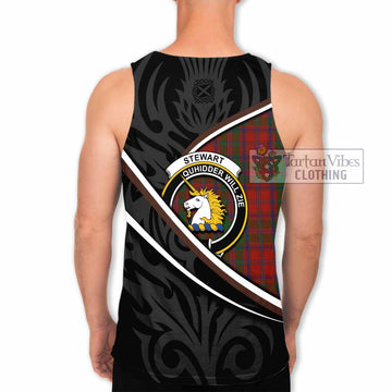 Stewart (Stuart) of Appin Tartan Family Crest Men Tank Top Celtic Scottish Thistle Floral