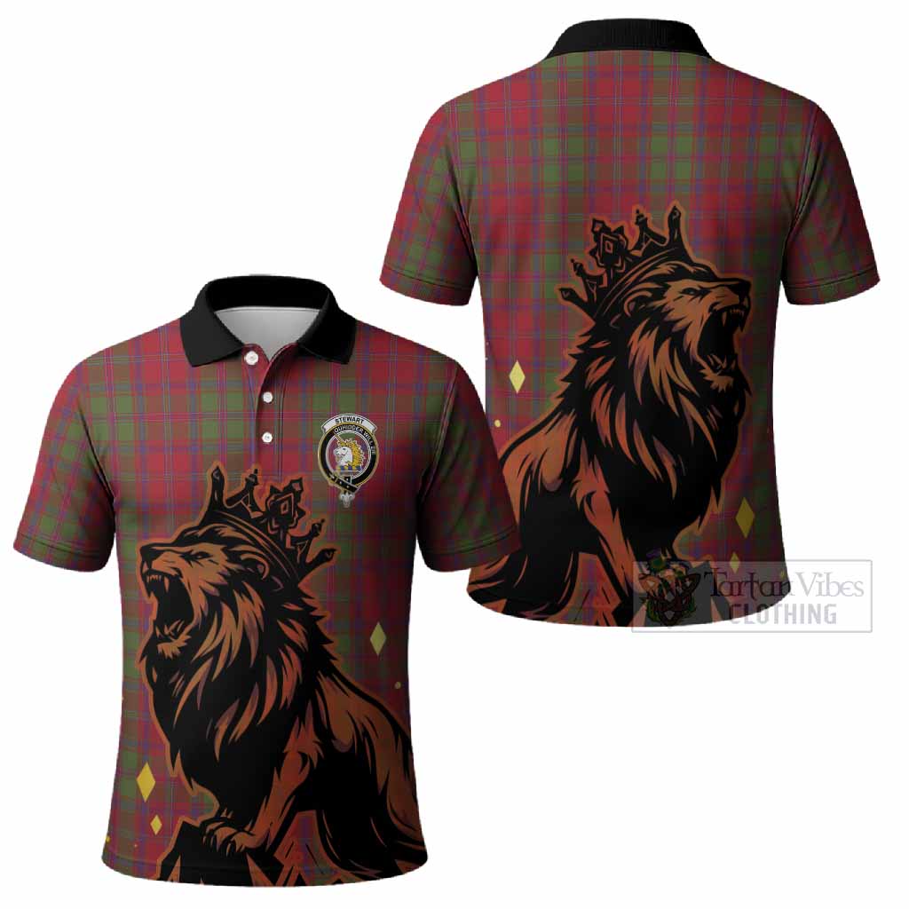Stewart (Stuart) of Appin Tartan Family Crest Polo Shirt Crowned Lion Roaring