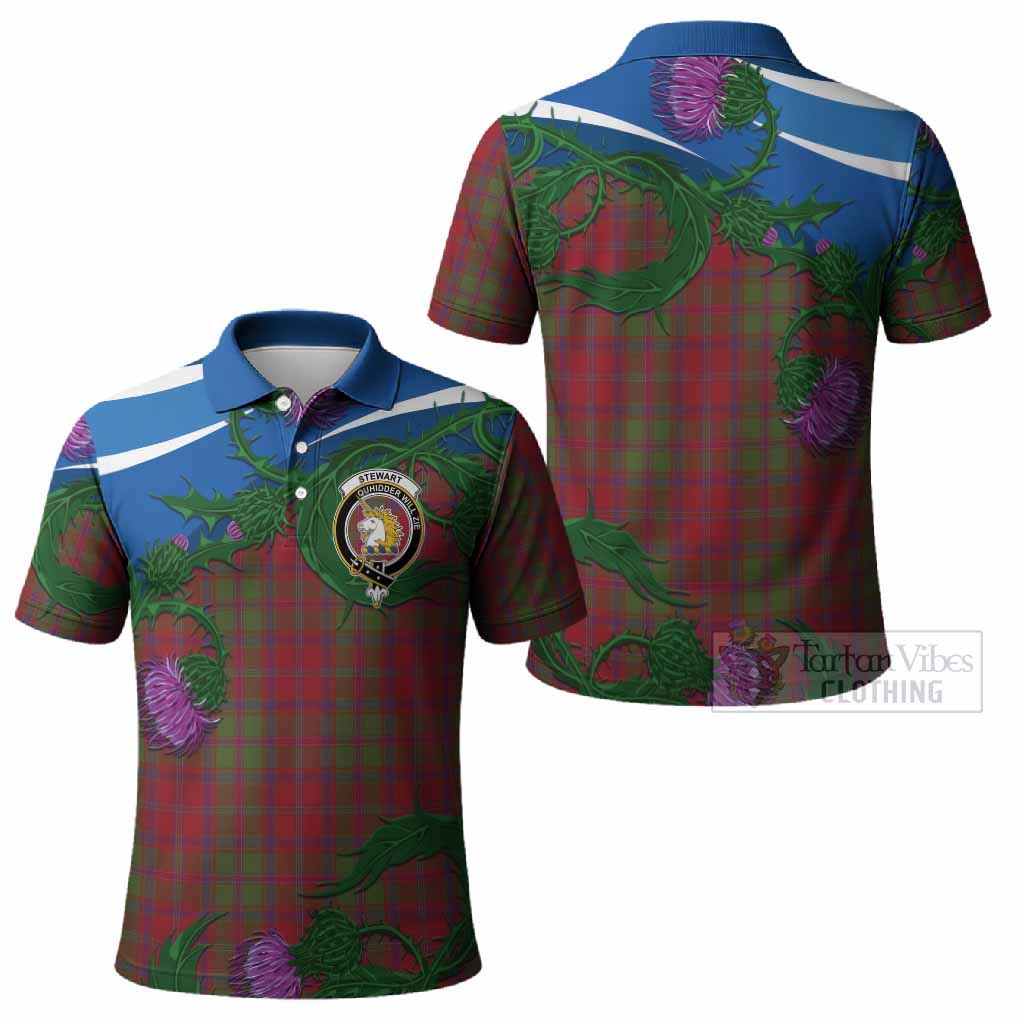 Stewart (Stuart) of Appin Tartan Family Crest Polo Shirt Thistle in Minimalism