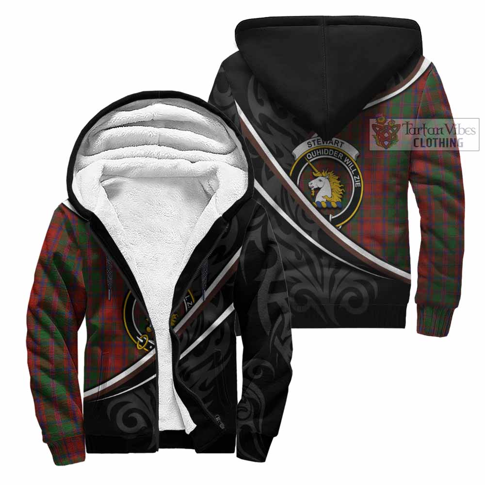 Stewart (Stuart) of Appin Tartan Family Crest Sherpa Hoodie Celtic Scottish Thistle Floral - Tartan Vibes Clothing