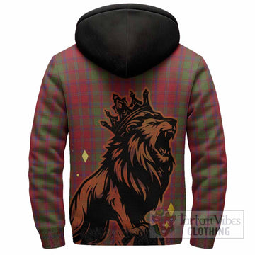 Stewart (Stuart) of Appin Tartan Family Crest Sherpa Hoodie Crowned Lion Roaring