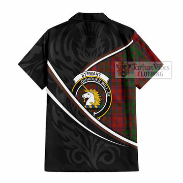 Stewart (Stuart) of Appin Tartan Family Crest Hawaiian Shirt Celtic Scottish Thistle Floral
