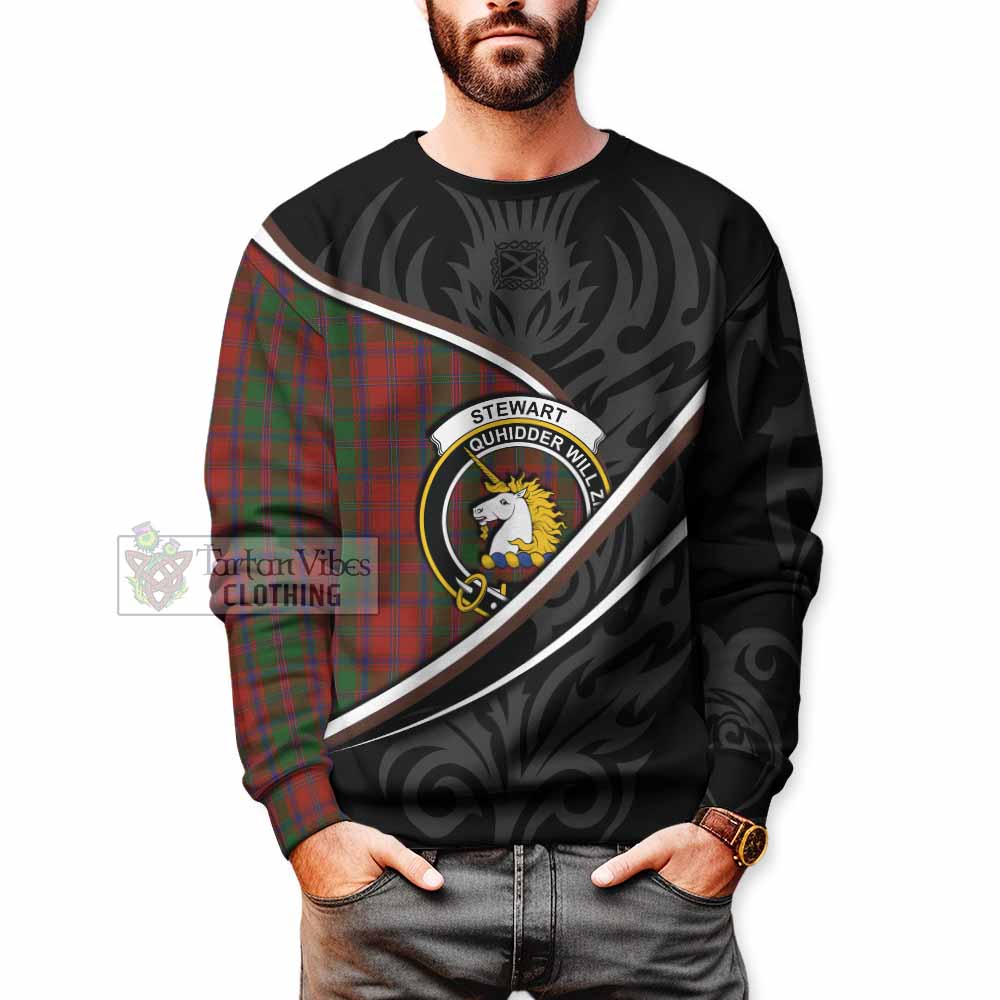 Stewart (Stuart) of Appin Tartan Family Crest Sweatshirt Celtic Scottish Thistle Floral - Tartan Vibes Clothing