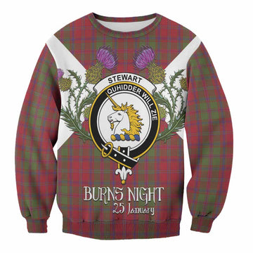 Stewart (Stuart) of Appin Tartan Family Crest Sweatshirt Scottish Burns Night Thistle Floral
