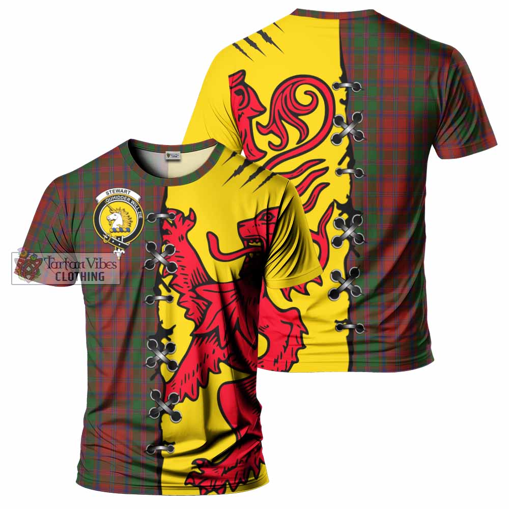 Stewart (Stuart) of Appin Tartan Family Crest T-shirt Lion Rampant Honor - Tartan Vibes Clothing