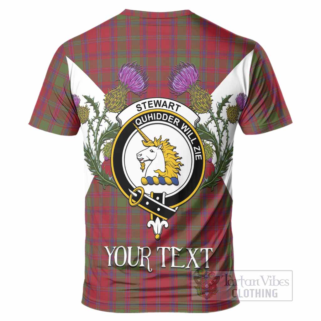 Stewart (Stuart) of Appin Tartan Family Crest T-Shirt Scottish Burns Night Thistle Floral