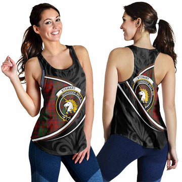 Stewart (Stuart) of Appin Tartan Family Crest Women Racerback Tanks Celtic Scottish Thistle Floral