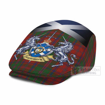 Stewart (Stuart) of Appin Tartan Flat Cap, Jeff Cap Alba Gu Brath Unicorn Crest