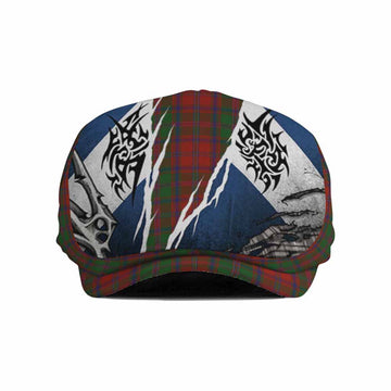 Stewart (Stuart) of Appin Tartan Flat Cap, Jeff Cap Scotland Flag Ripped Tribal Design