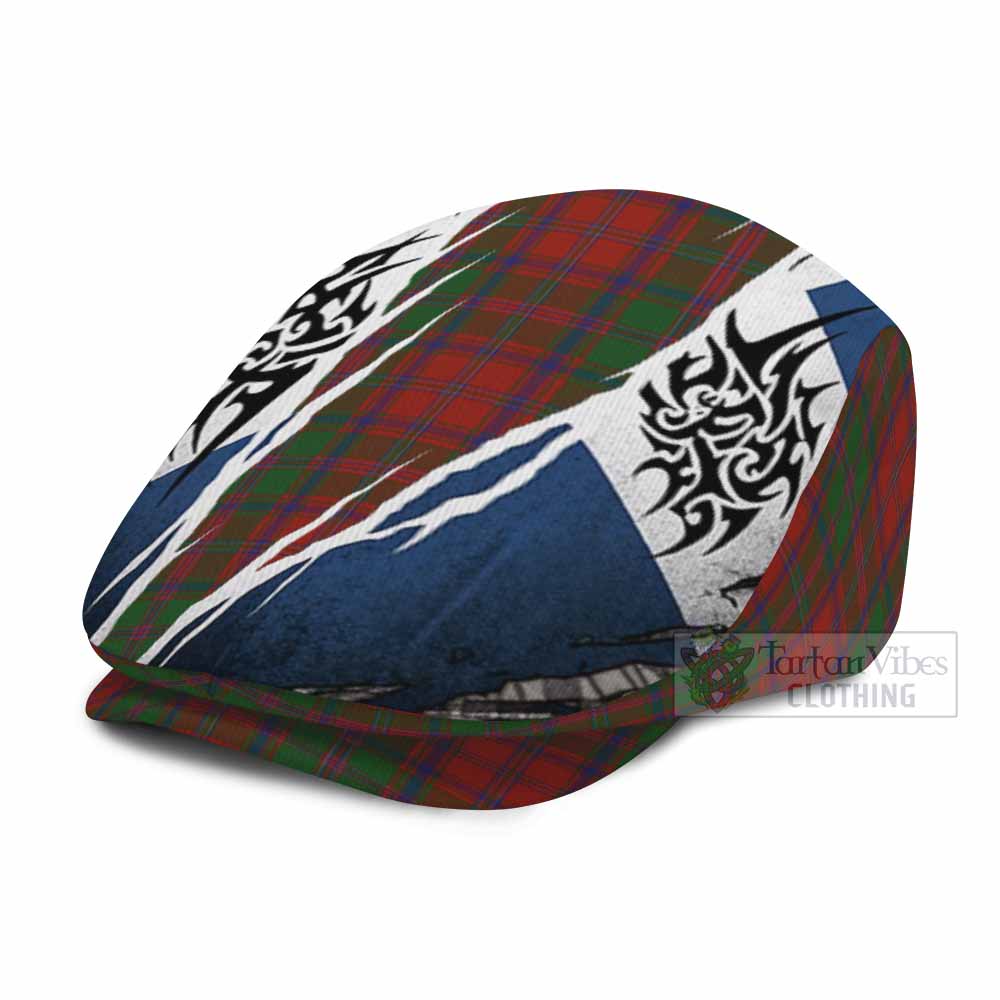 Stewart (Stuart) of Appin Tartan Flat Cap, Jeff Cap Scotland Flag Ripped Tribal Design