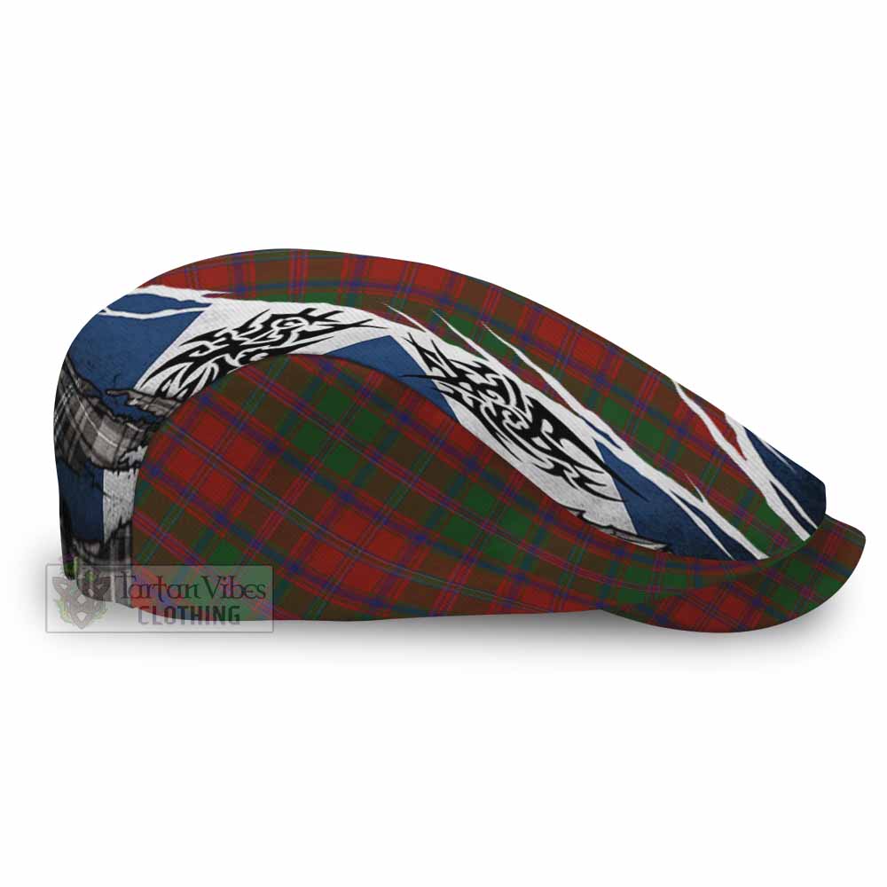 Stewart (Stuart) of Appin Tartan Flat Cap, Jeff Cap Scotland Flag Ripped Tribal Design
