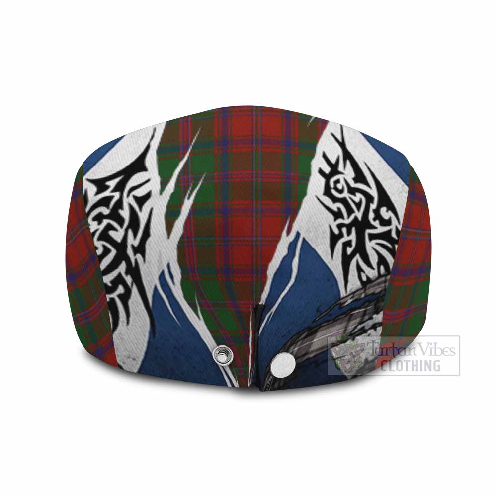 Stewart (Stuart) of Appin Tartan Flat Cap, Jeff Cap Scotland Flag Ripped Tribal Design