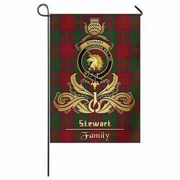Stewart (Stuart) of Appin Tartan Garden Flag with Highland Thistle Cherish Family Crest Style