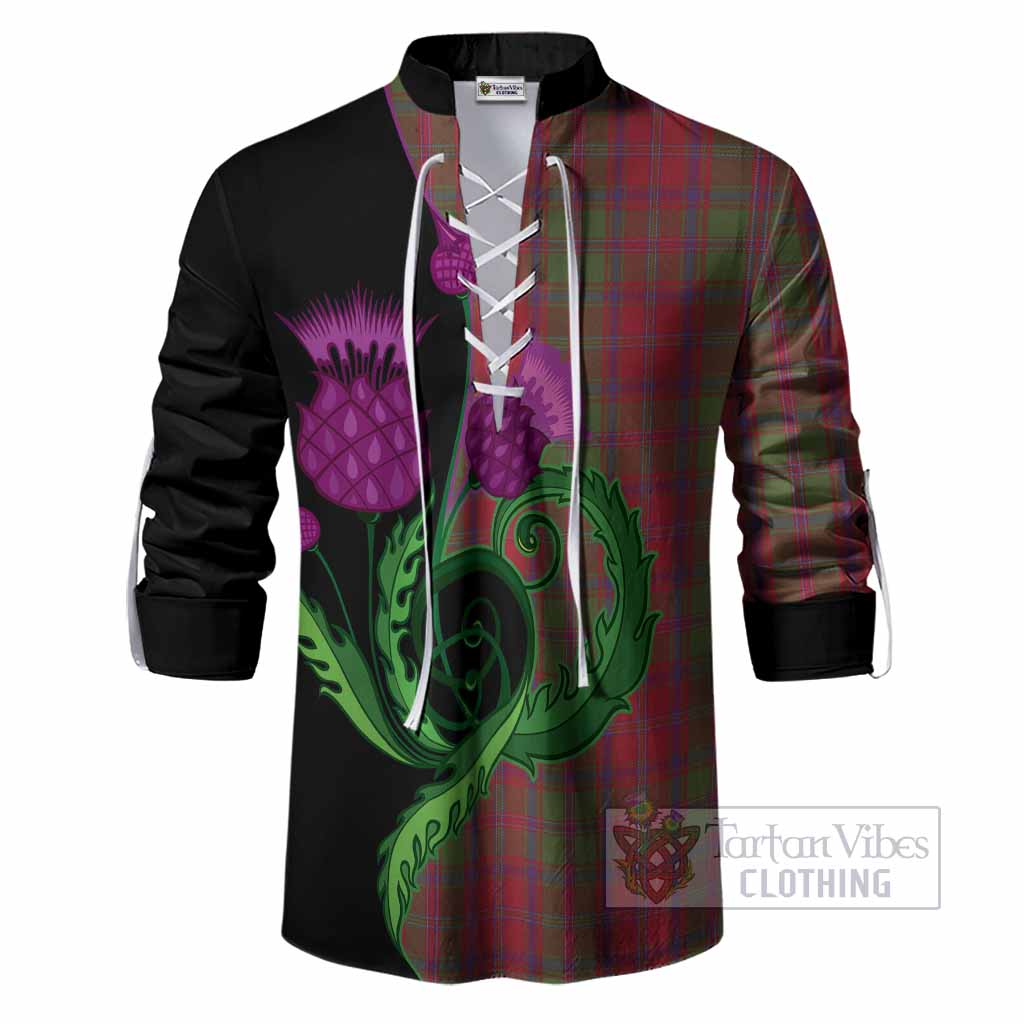 Stewart (Stuart) of Appin Tartan Ghillie Shirt Traditional Scottish Thistle