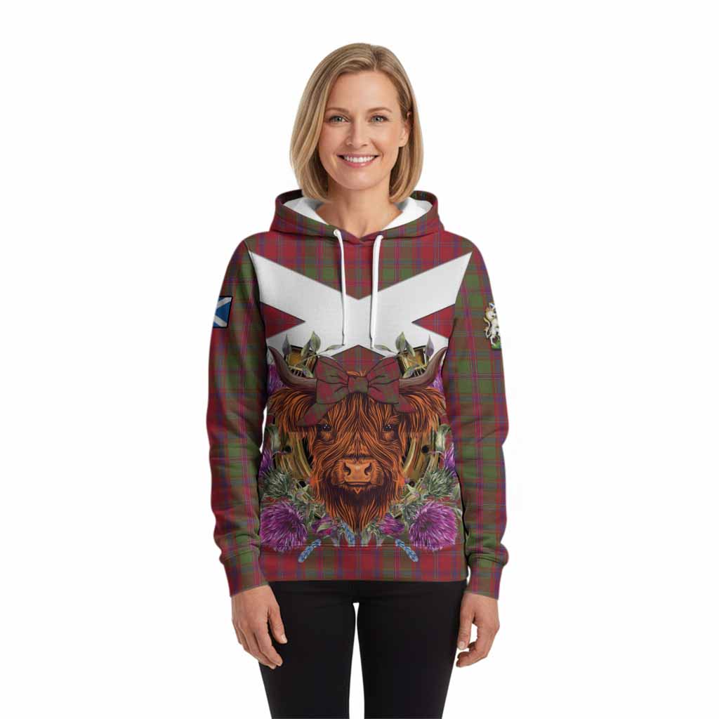 Stewart (Stuart) of Appin Tartan Hoodie Scottish Thistle Heilan Coo
