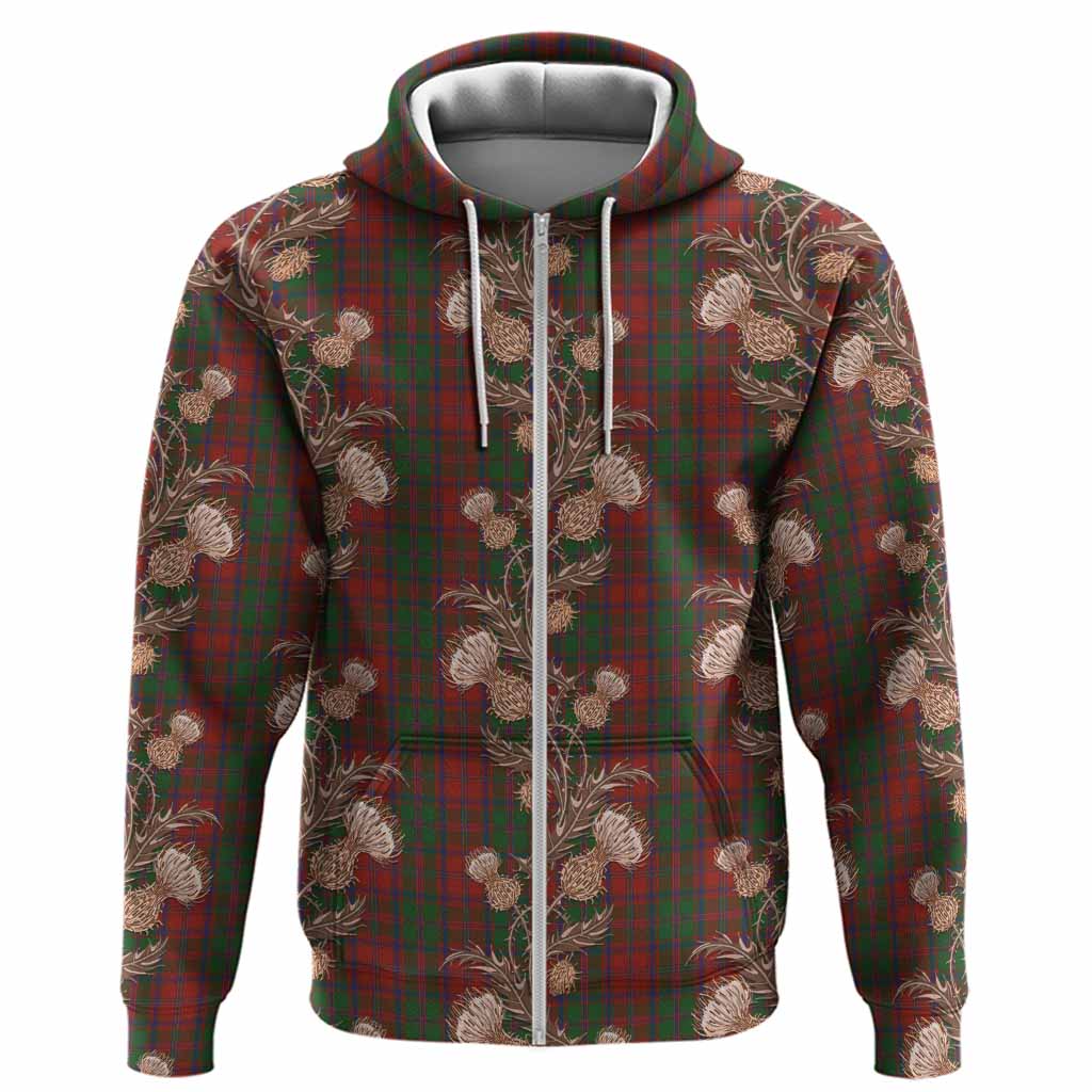 Stewart (Stuart) of Appin Tartan Hoodie Seamless Scottish Thistle Flowers