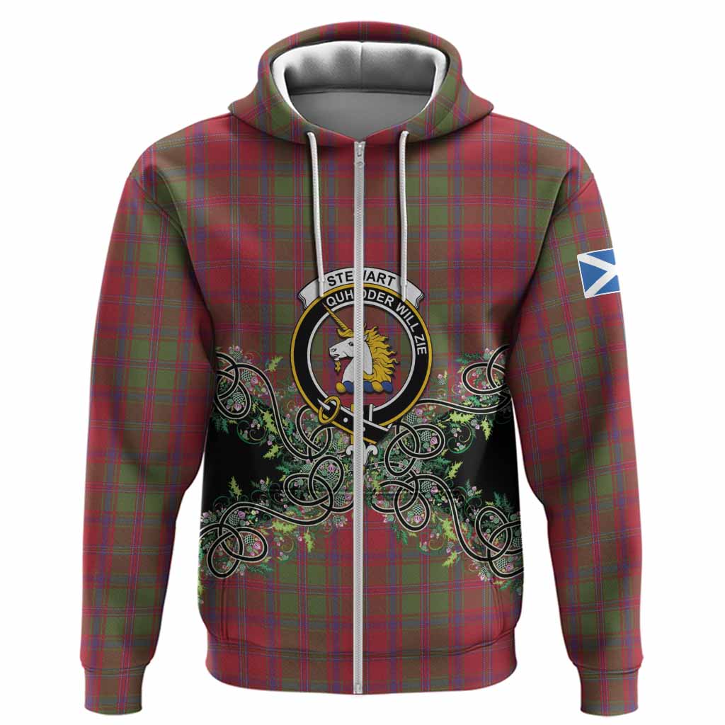 Stewart (Stuart) of Appin Tartan Hoodie Thistle Scottish Spirit
