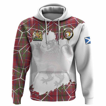 Stewart (Stuart) of Appin Tartan Hoodie with Family Crest and Lion Rampant Grunge Style