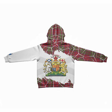 Stewart (Stuart) of Appin Tartan Kid Hoodie with Family Crest and Lion Rampant Grunge Style