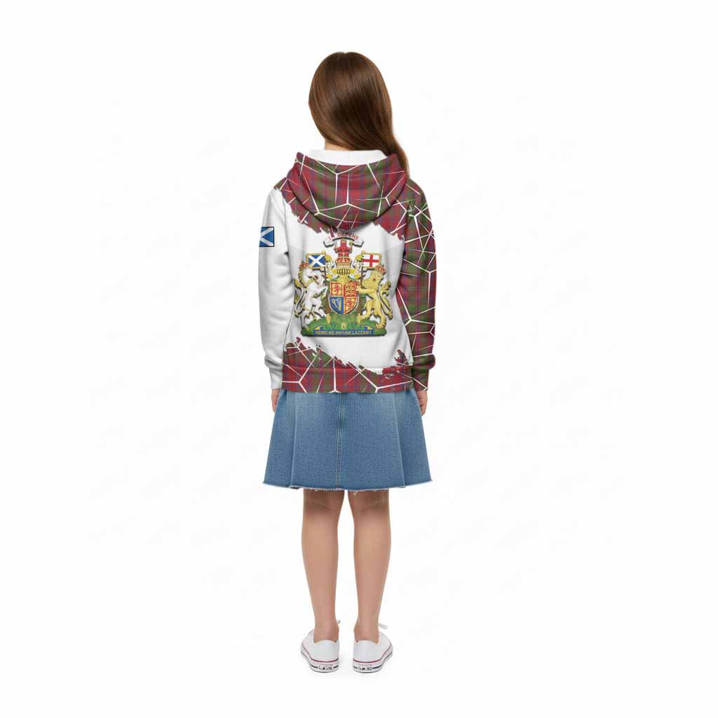 Stewart (Stuart) of Appin Tartan Kid Hoodie with Family Crest and Lion Rampant Grunge Style