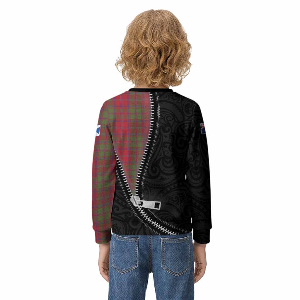 Stewart (Stuart) of Appin Tartan Kid Knitted Sweatshirt New Zealand Pattern Unique Zipper Stylized