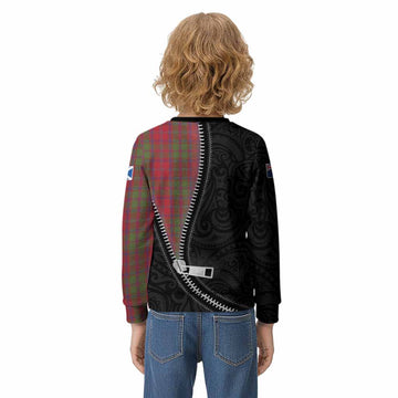 Stewart (Stuart) of Appin Tartan Kid Knitted Sweatshirt New Zealand Pattern Unique Zipper Stylized