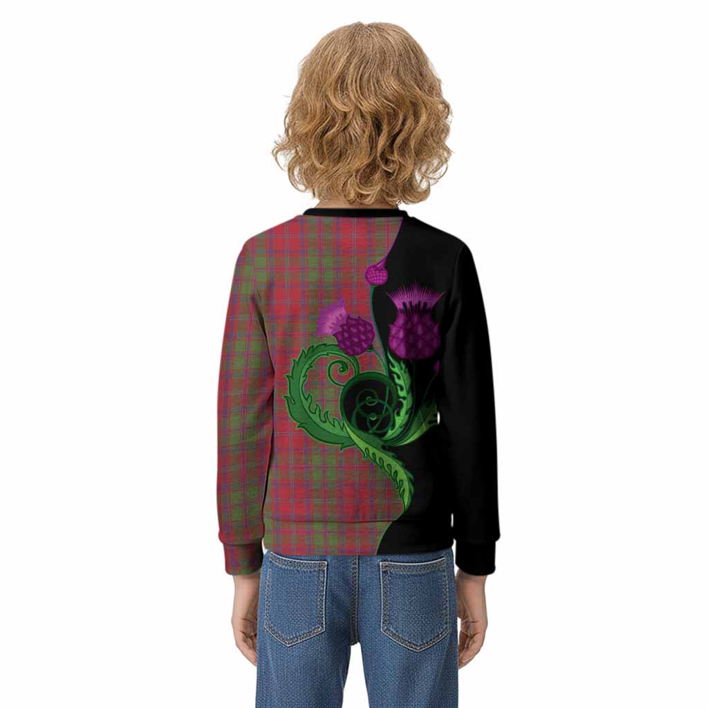 Stewart (Stuart) of Appin Tartan Kid Knitted Sweatshirt Traditional Scottish Thistle