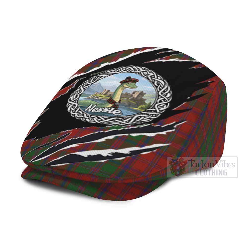Stewart (Stuart) of Appin Tartan Loch Ness Monster Flat Cap, Jeff Cap Celtic Knot Nessie Art
